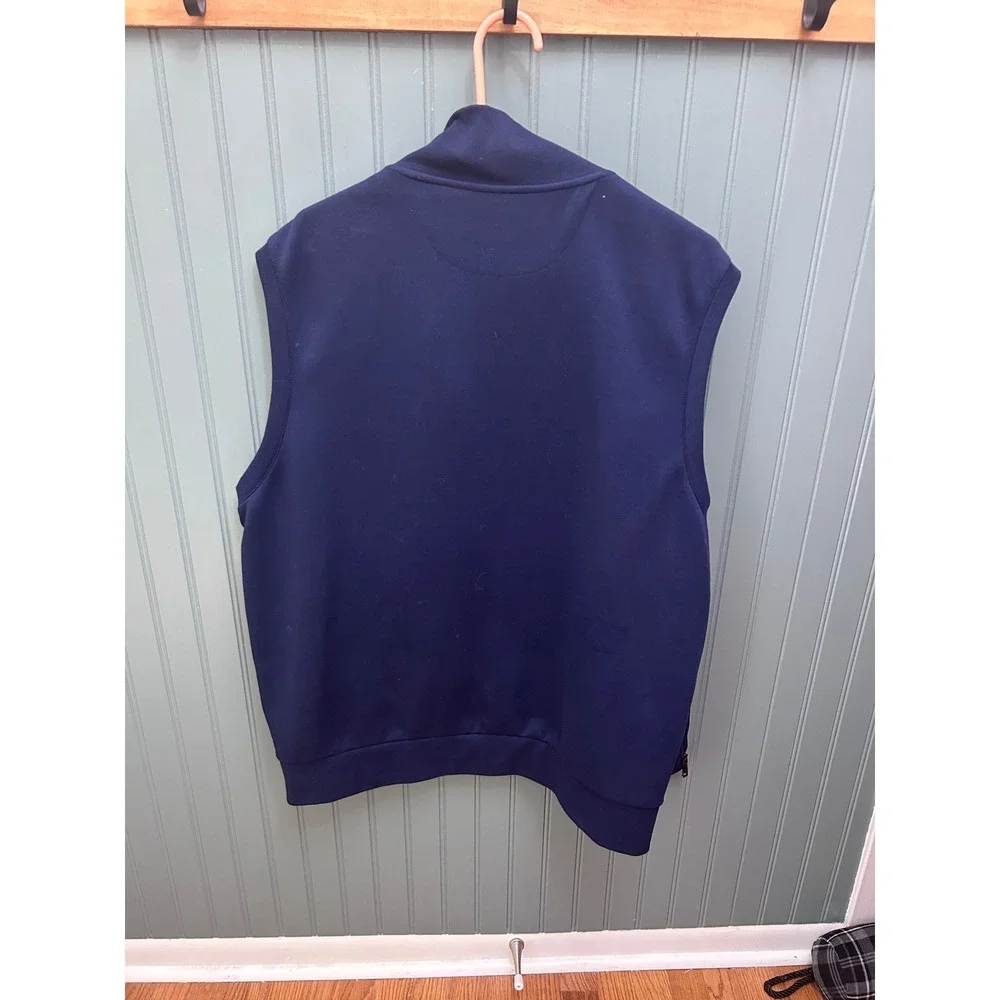 Polo Ralph Lauren Mens Navy Blue Hybrid Quilted Puffer Vest XL Full Zip Knit